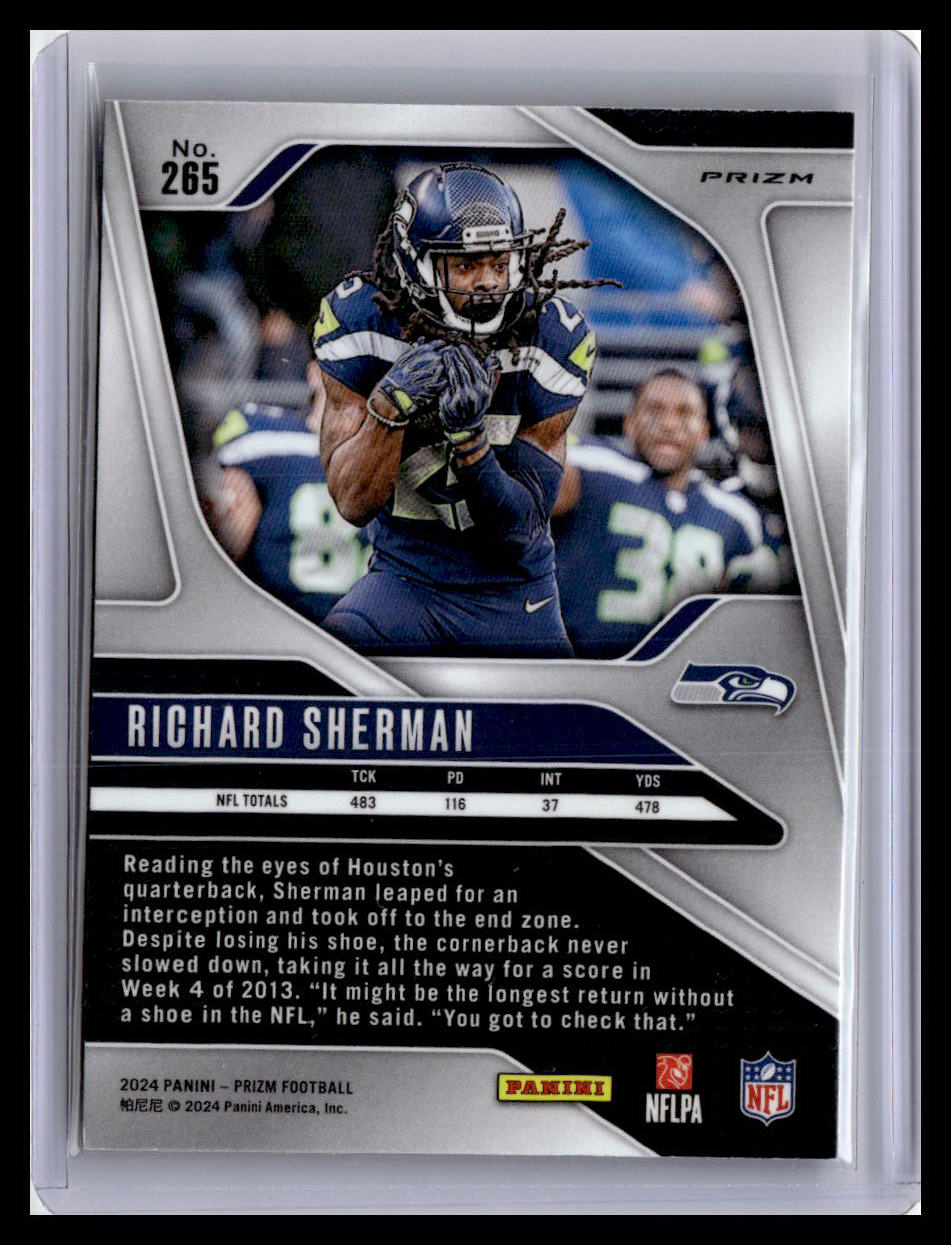 2024 Panini Prizm #265 Richard Sherman Orange Disco Prizm