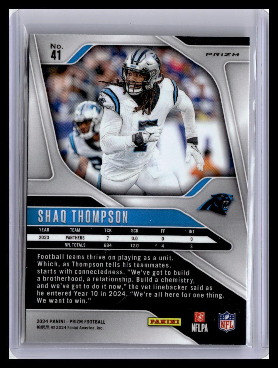 2024 Panini Prizm #41 Shaq Thompson Orange Disco Prizm