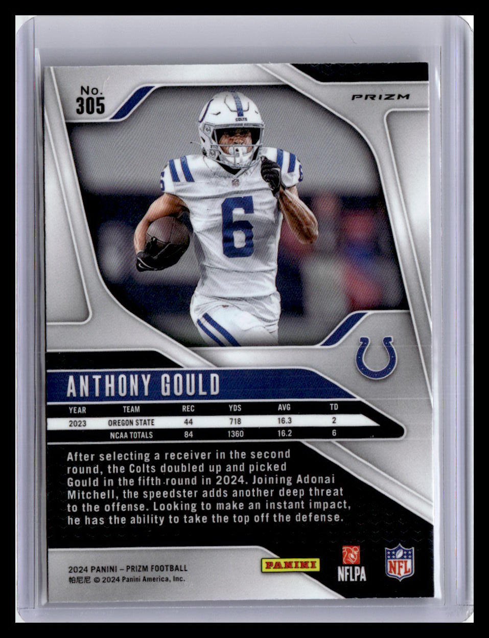 2024 Panini Prizm #305 Anthony Gould Orange Disco Prizm