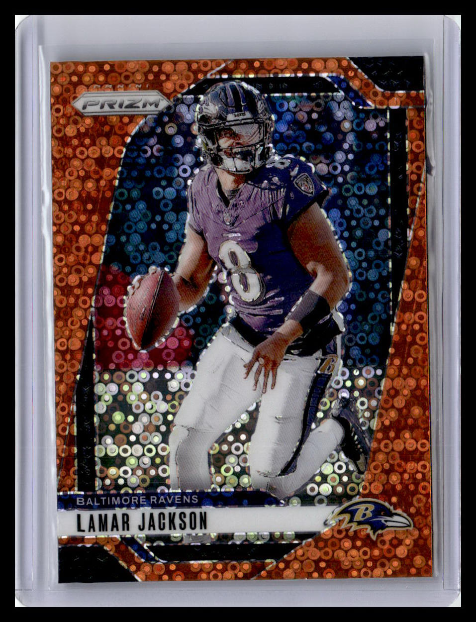 2024 Panini Prizm #19 Lamar Jackson Orange Disco Prizm