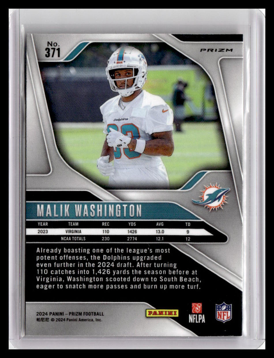 2024 Panini Prizm #371 Malik Washington Lazer