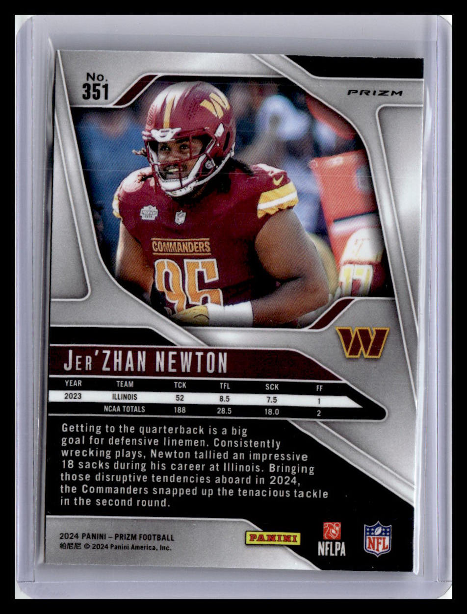 2024 Panini Prizm #351 Jer'Zhan Newton Lazer