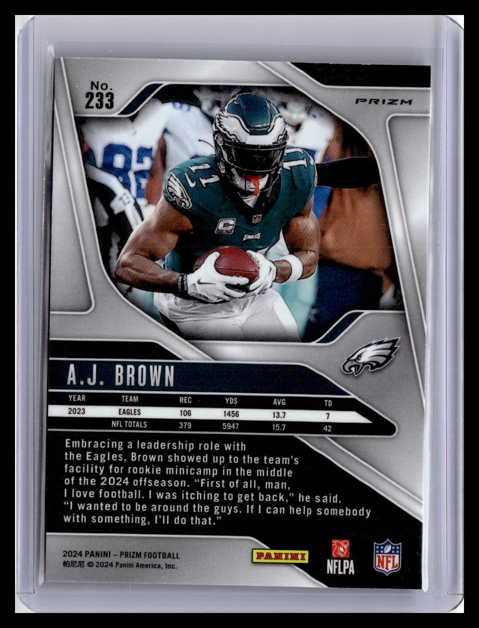 2024 Panini Prizm #233 A.J. Brown Lazer