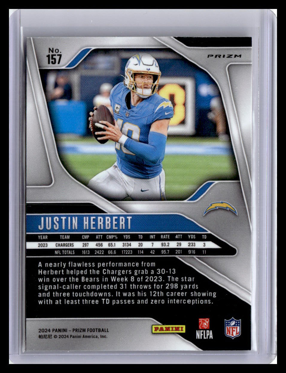 2024 Panini Prizm #157 Justin Herbert Orange Ice