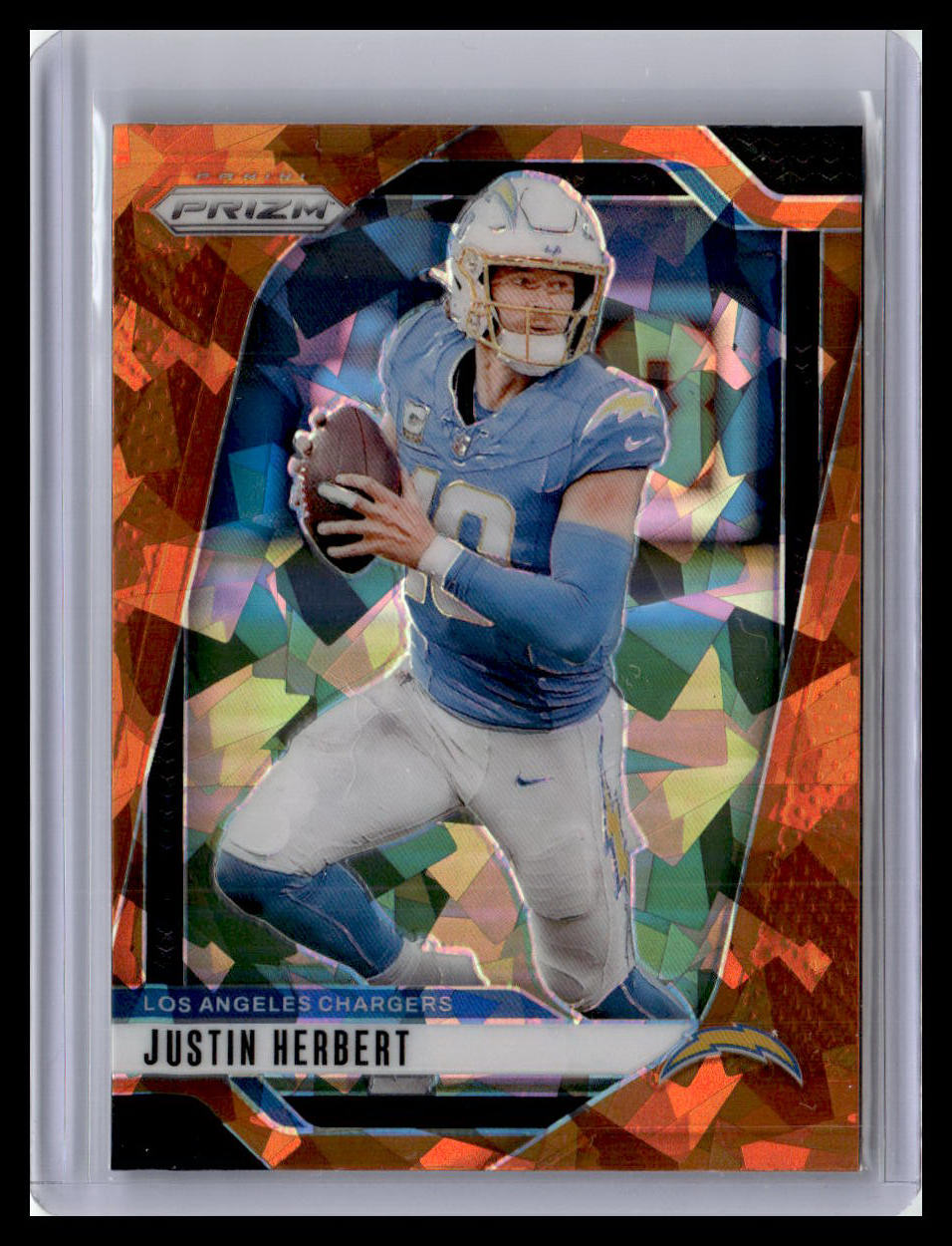 2024 Panini Prizm #157 Justin Herbert Orange Ice