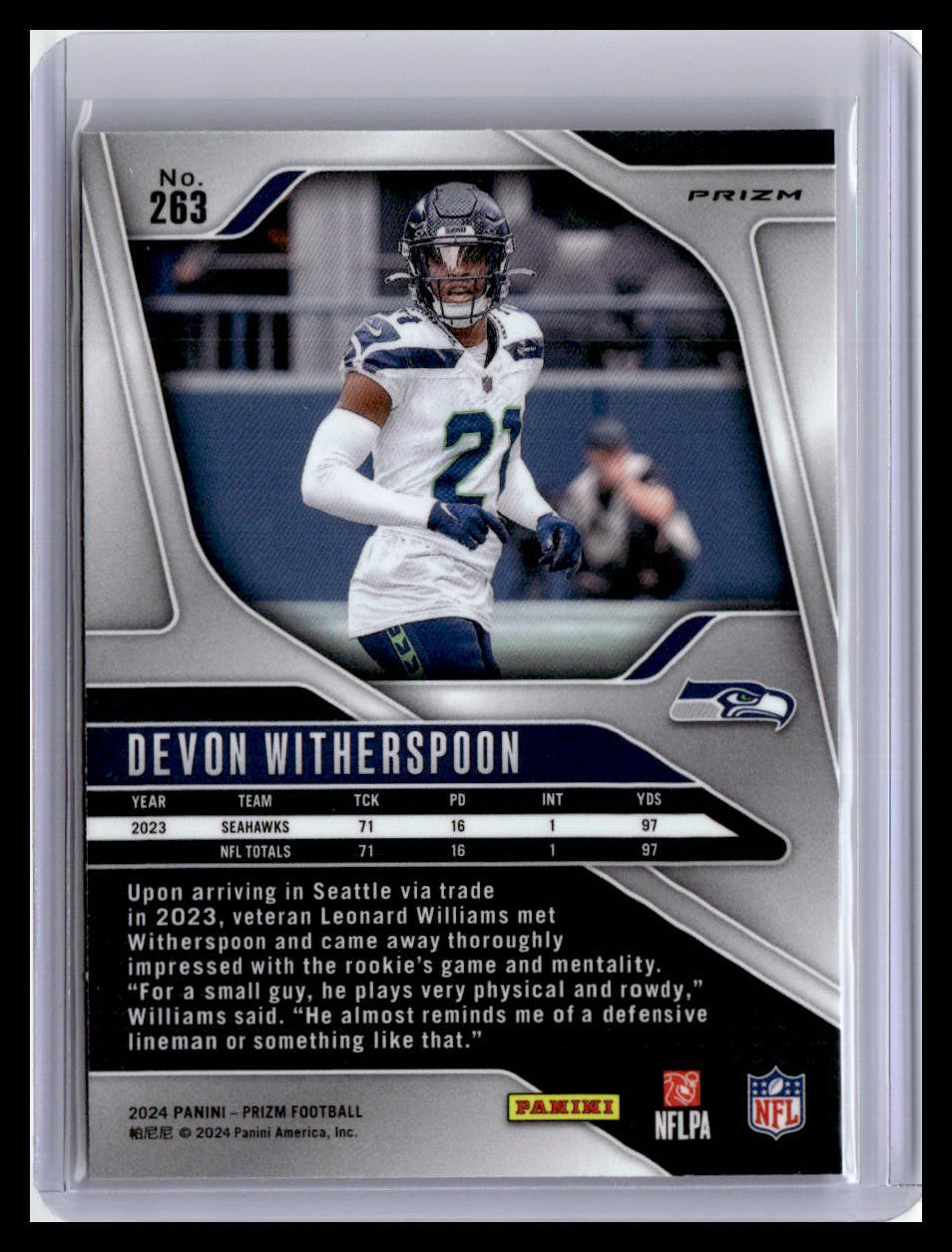 2024 Panini Prizm #263 Devon Witherspoon Orange Ice