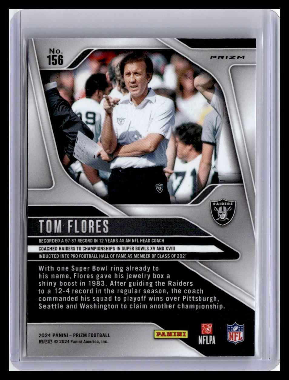 2024 Panini Prizm #156 Tom Flores Orange Ice