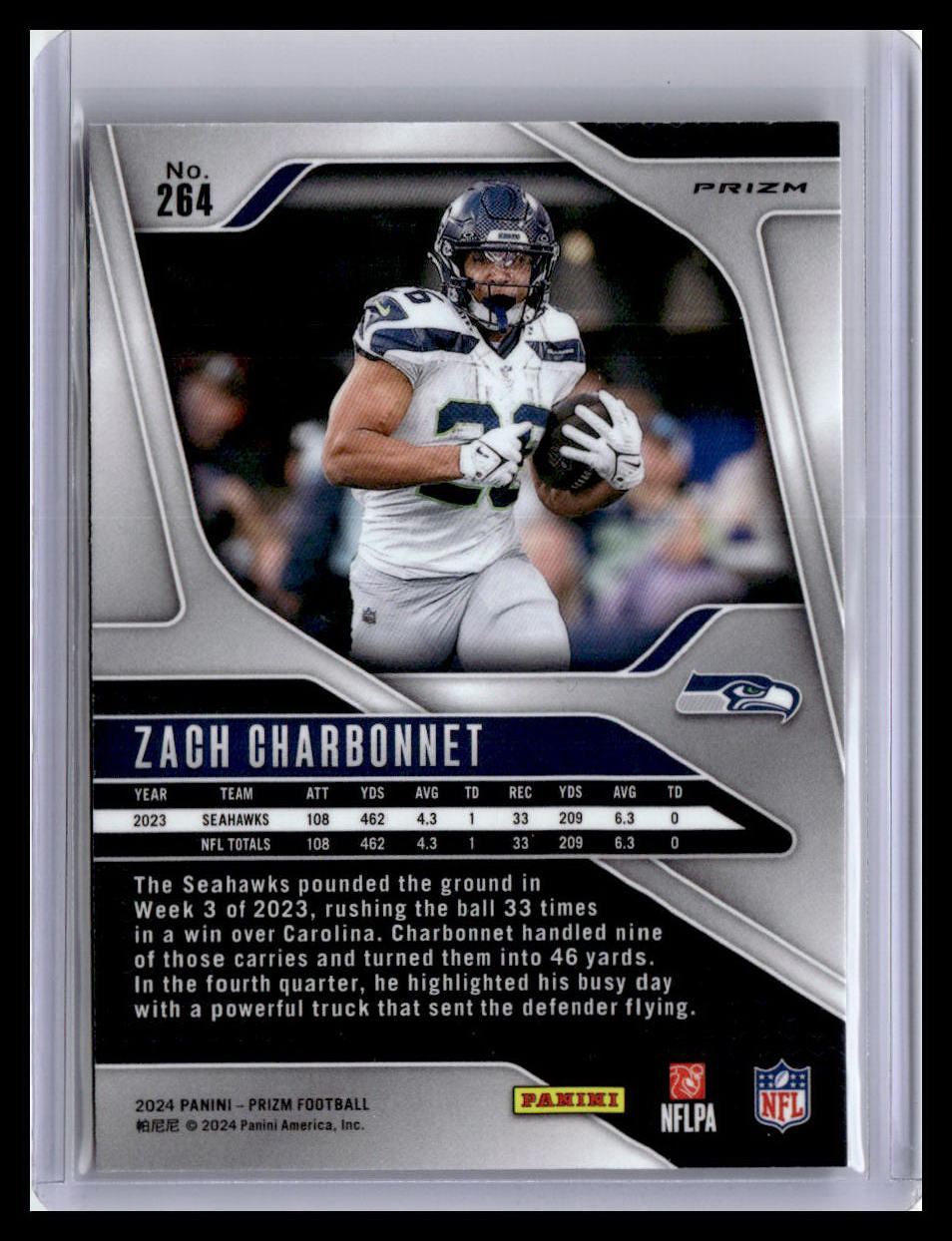 2024 Panini Prizm #264 Zach Charbonnet Orange Ice