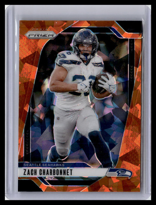2024 Panini Prizm #264 Zach Charbonnet Orange Ice