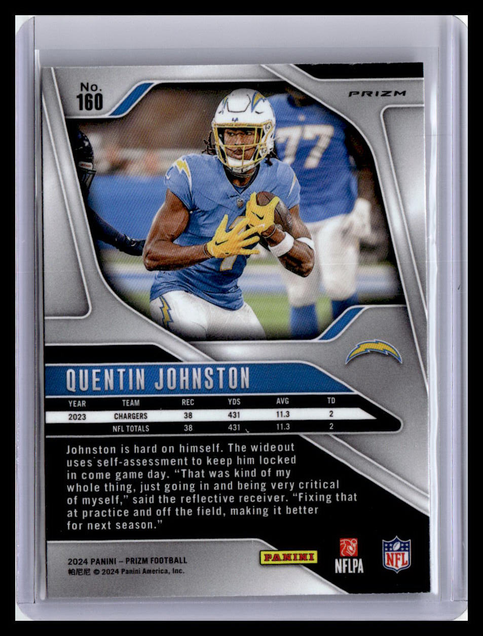 2024 Panini Prizm #160 Quentin Johnston Pink Wave