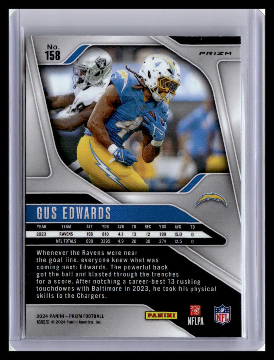 2024 Panini Prizm #158 Gus Edwards Silver