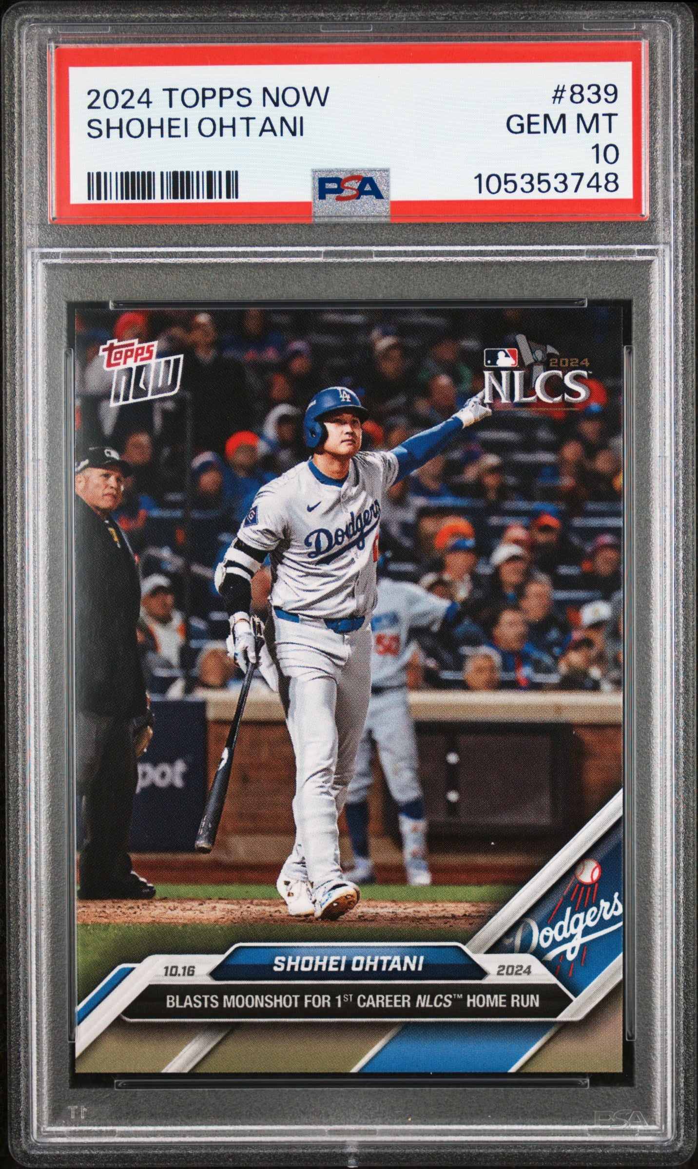2024 Topps Now #839 Shohei Ohtani PSA 10
