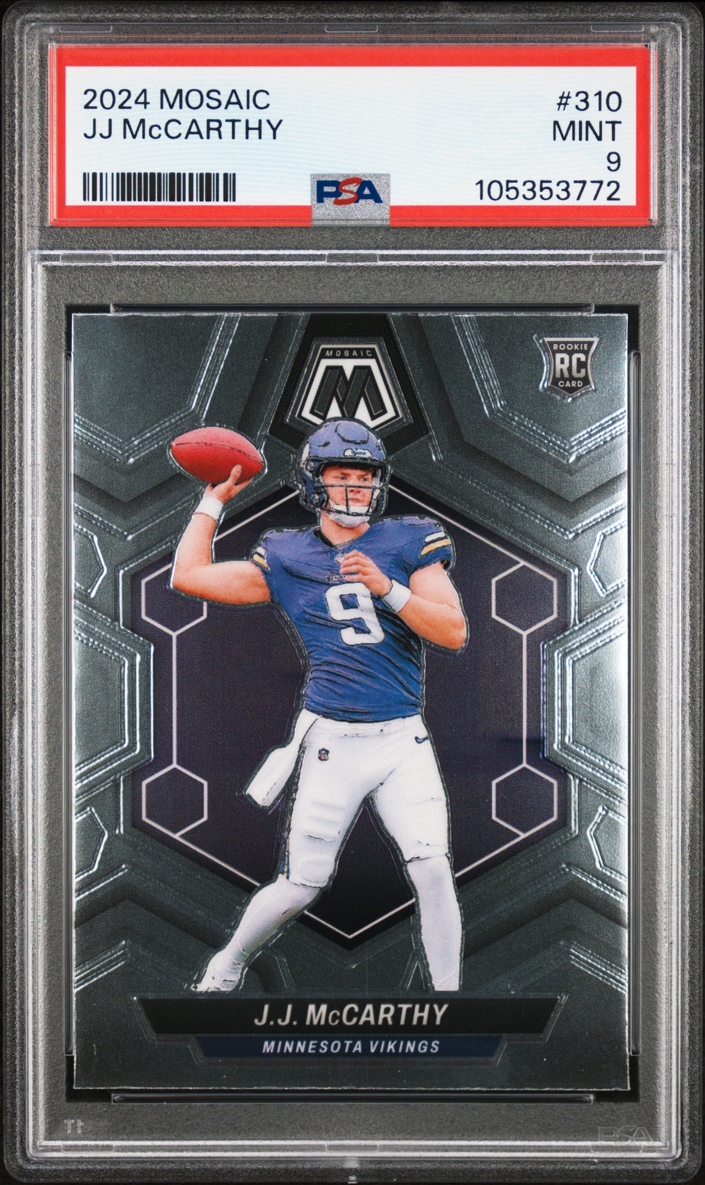 2024 Panini Mosaic #310 Jj Mccarthy PSA 9