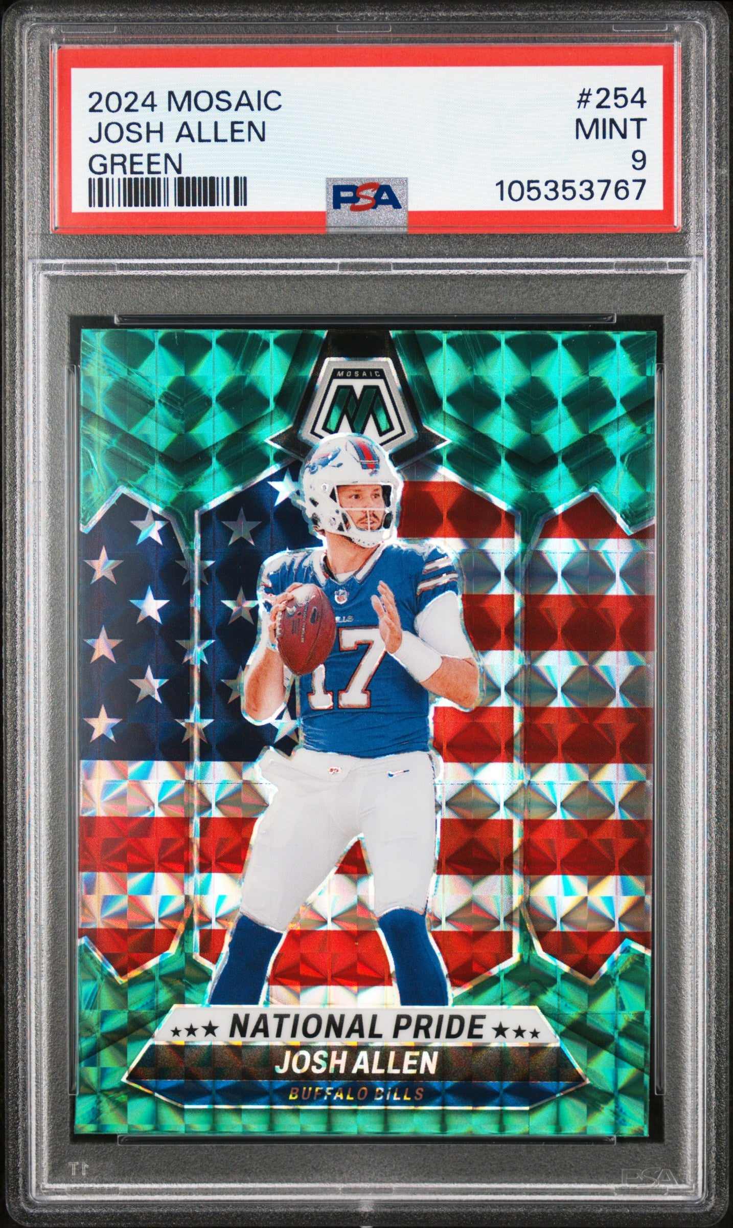2024 Panini Mosaic #254 Josh Allen Green PSA 9
