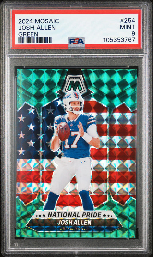 2024 Panini Mosaic #254 Josh Allen Green PSA 9