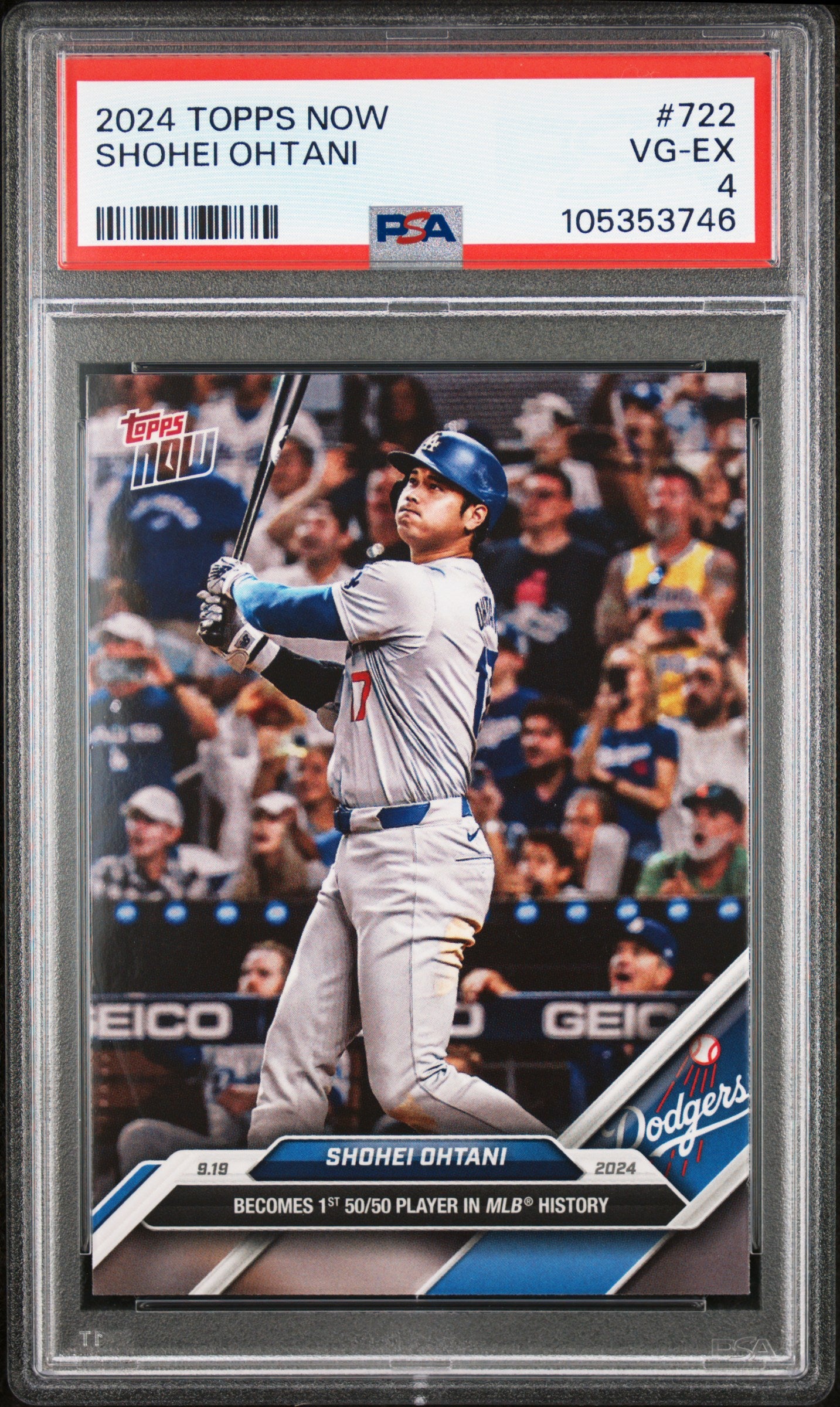 2024 Topps Now #722 Shohei Ohtani PSA 4