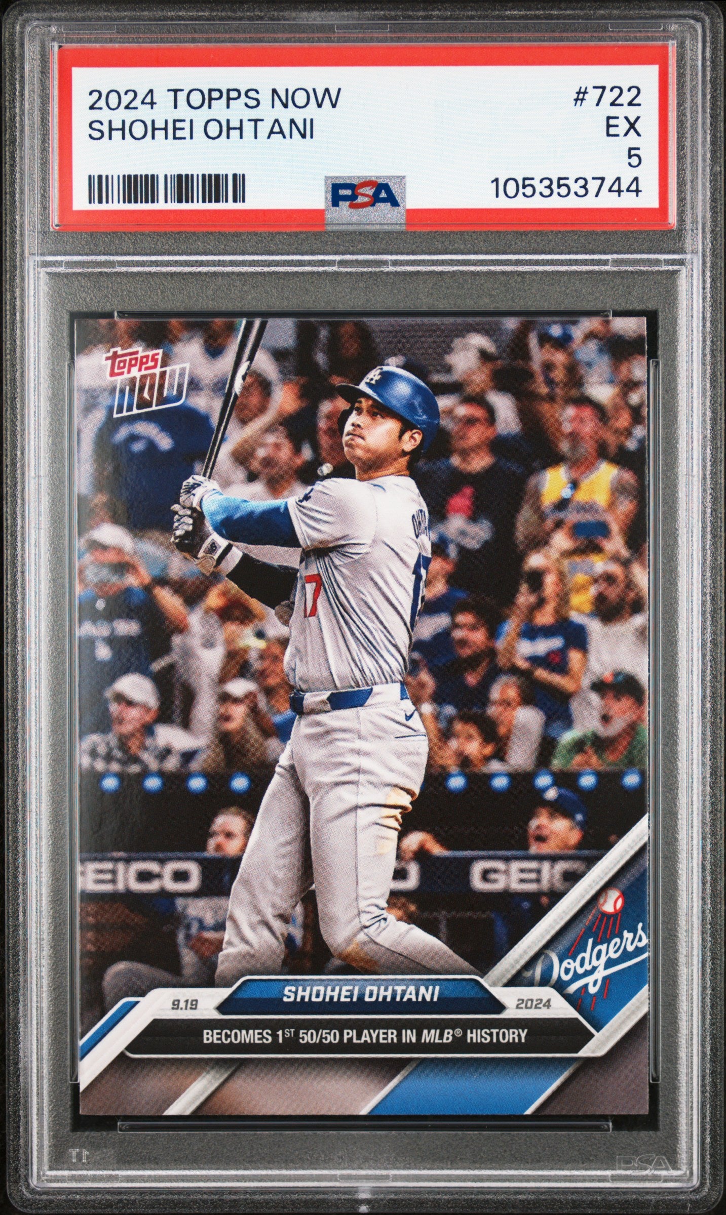 2024 Topps Now #722 Shohei Ohtani PSA 5