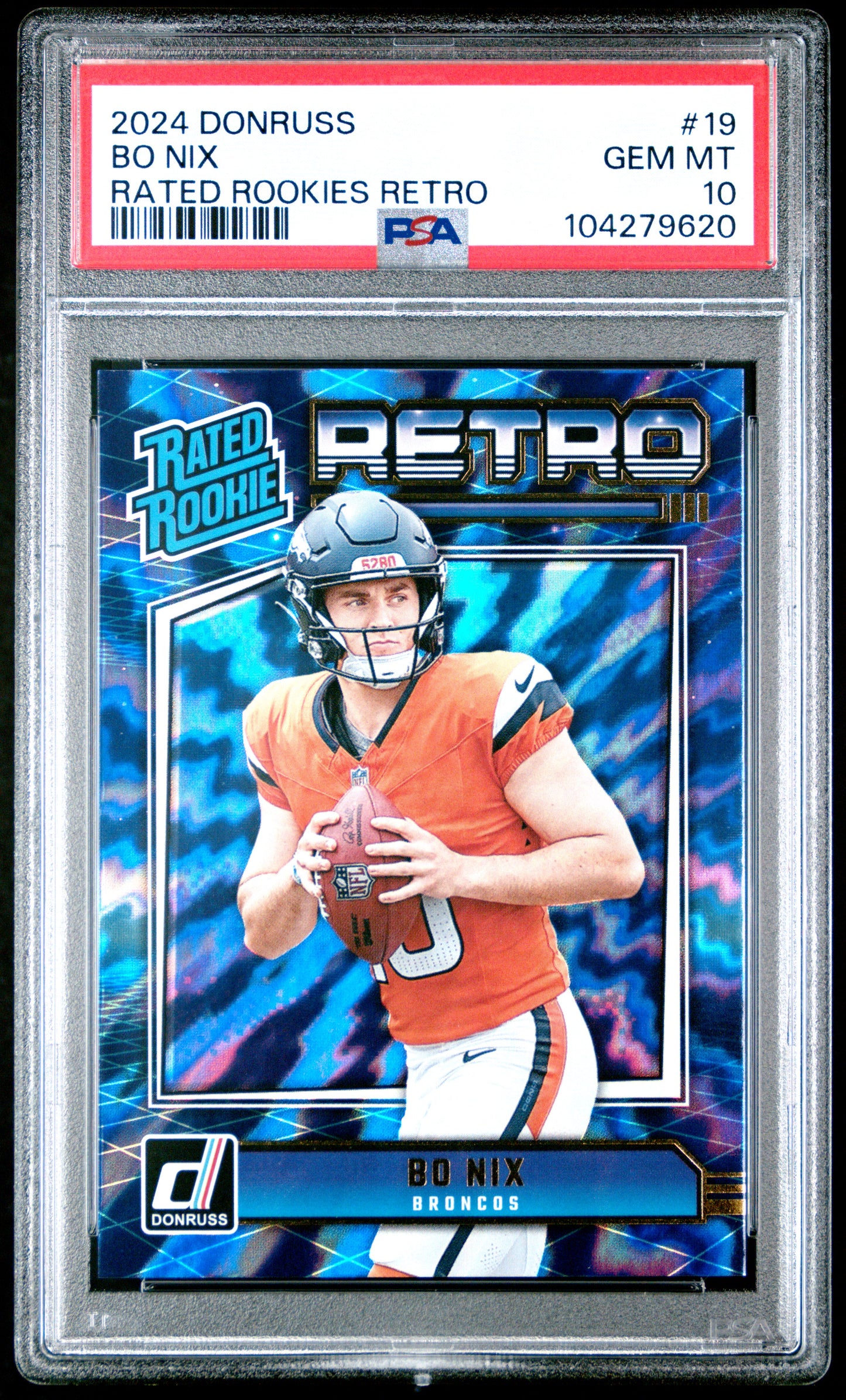 2024 Panini Donruss Rated Rookies Retro #19 Bo Nix PSA 10