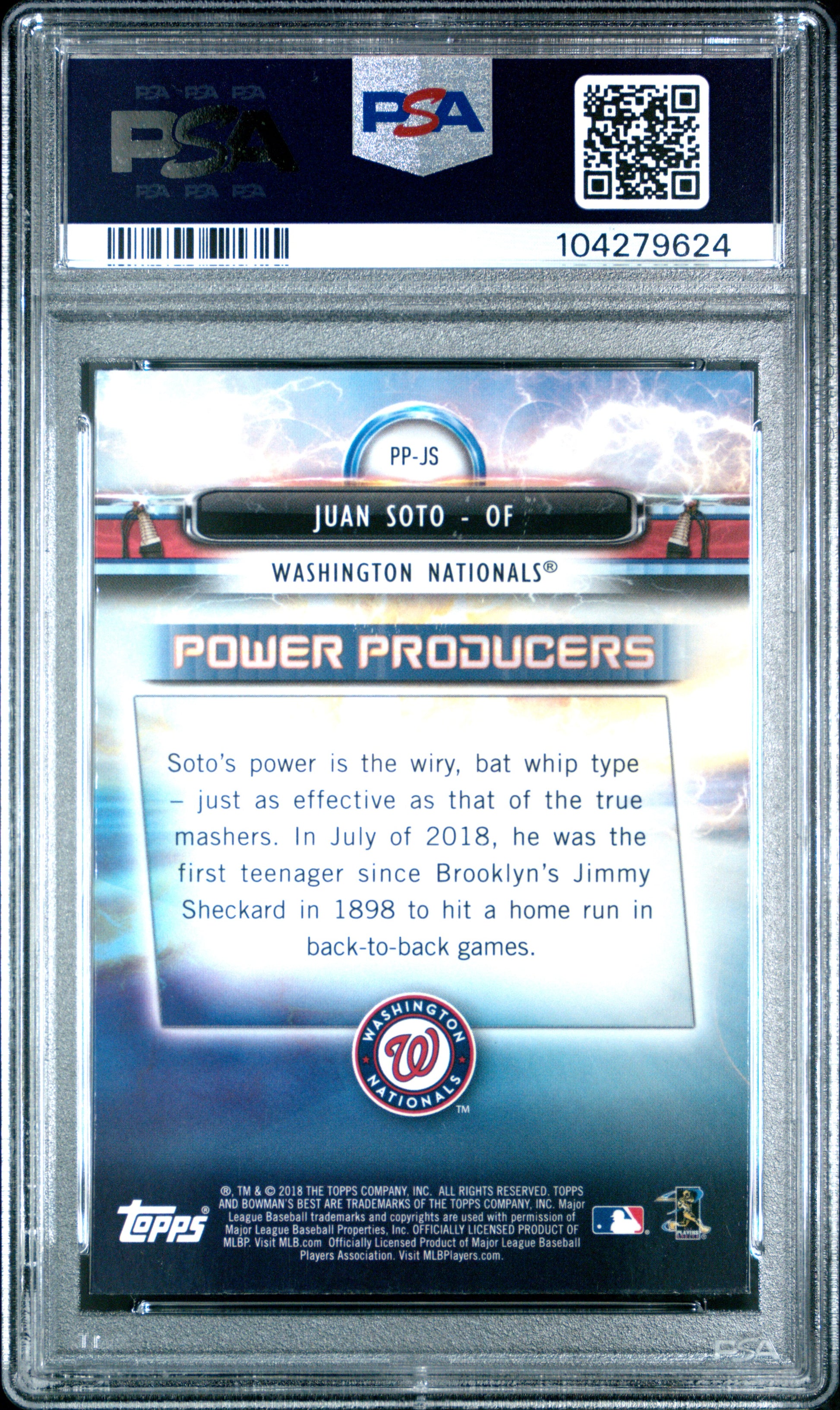 2018 Bowman'S Best Power Producers #PPJS Juan Soto Power Producers PSA 10