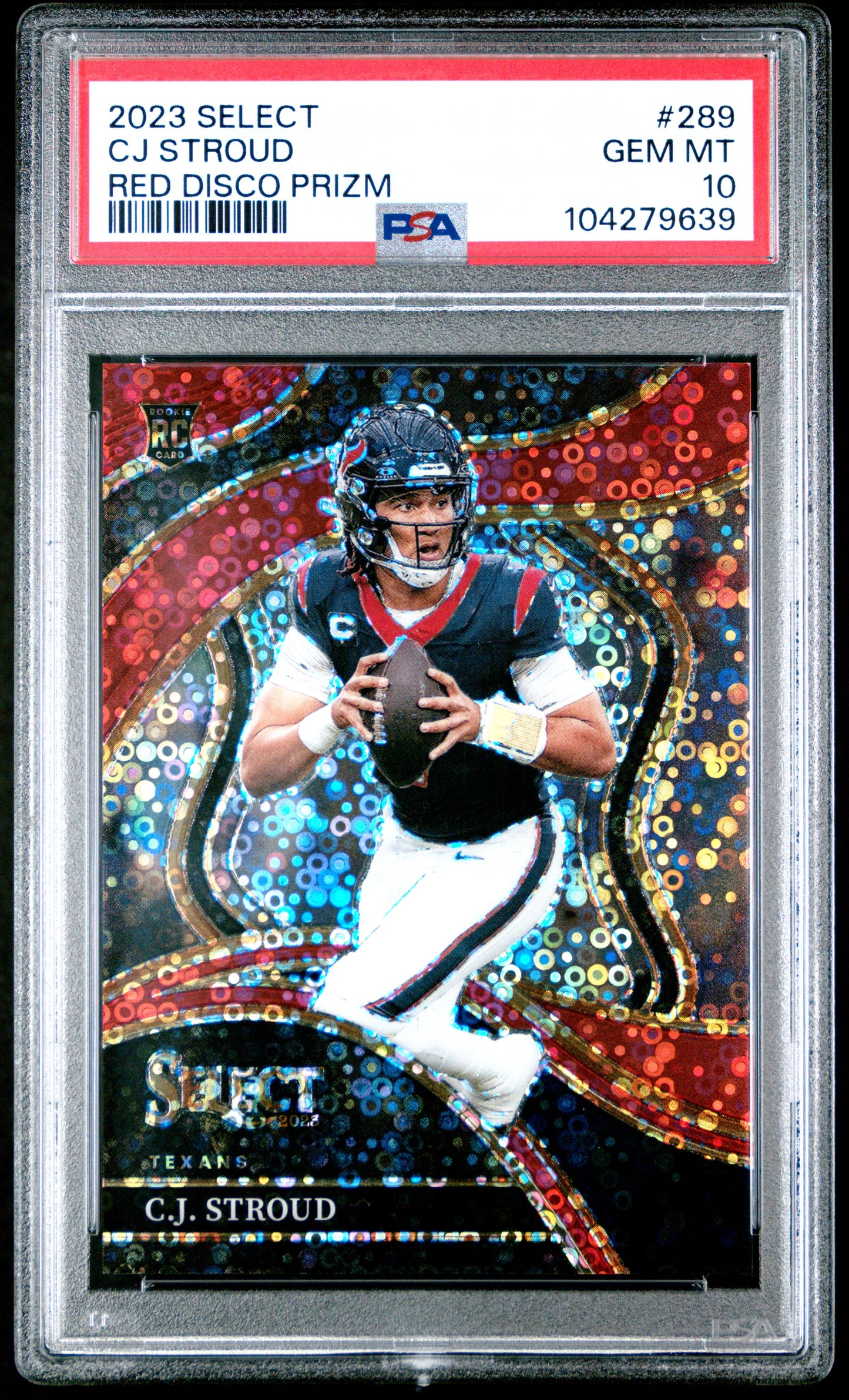 2023 Panini Select #289 Cj Stroud Red Disco Prizm PSA 10