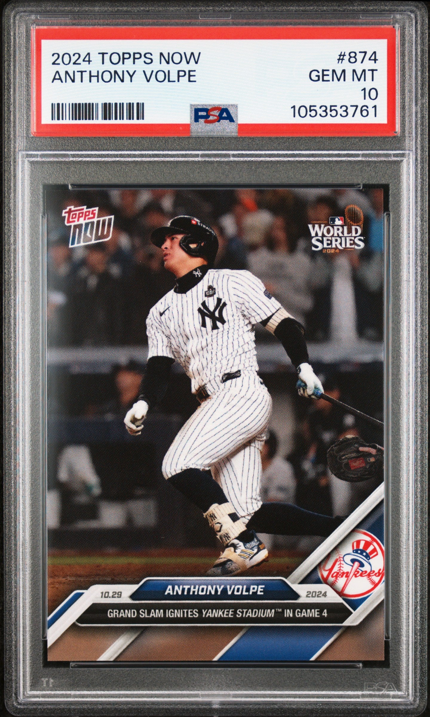 2024 Topps Now #874 Anthony Volpe PSA 10