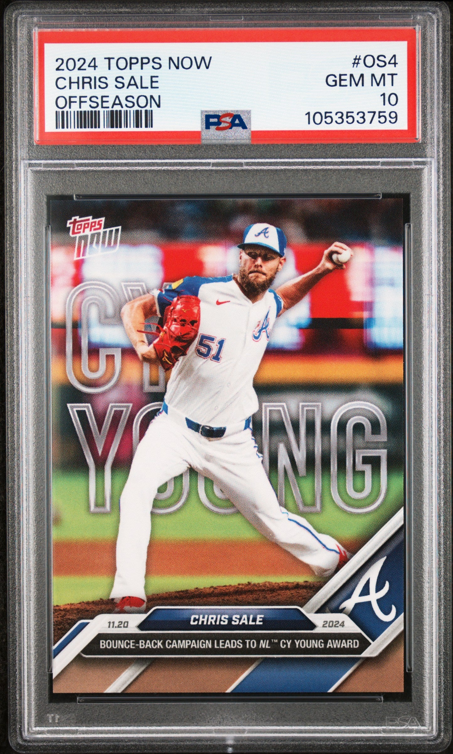 2024 Topps Now Offseason #OS4 Chris Sale PSA 10