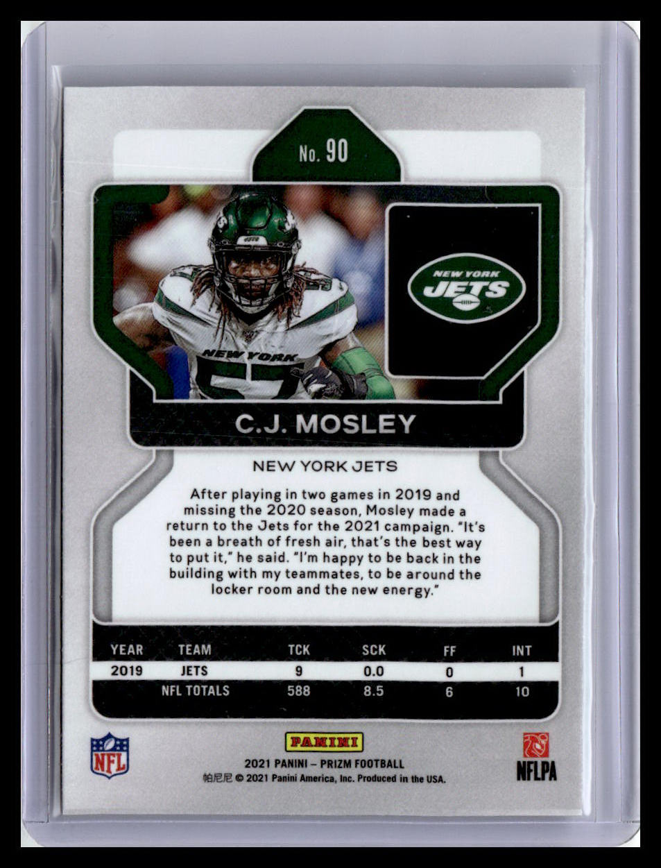 2021 Panini Prizm #90 C.J. Mosley