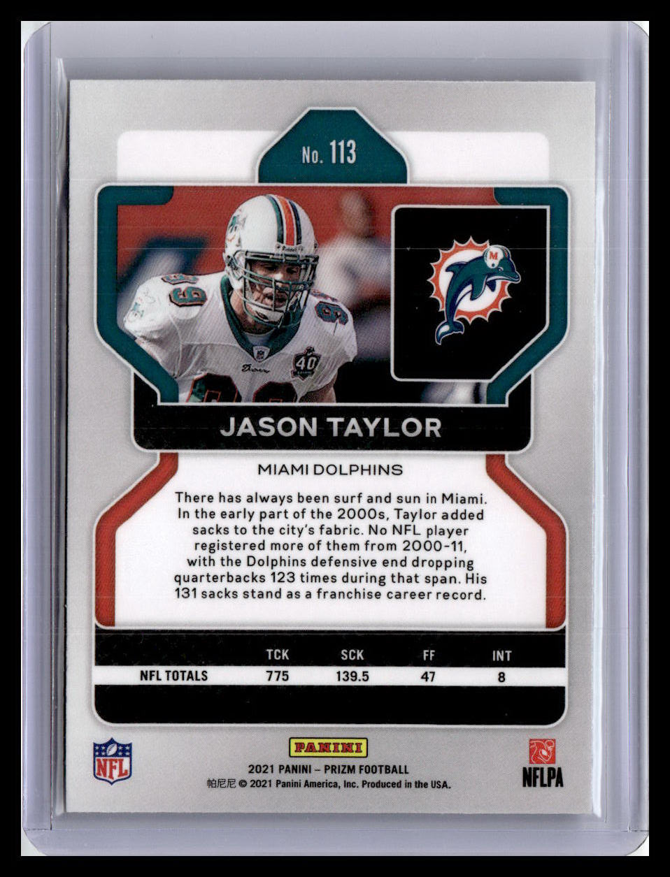 2021 Panini Prizm #113 Jason Taylor