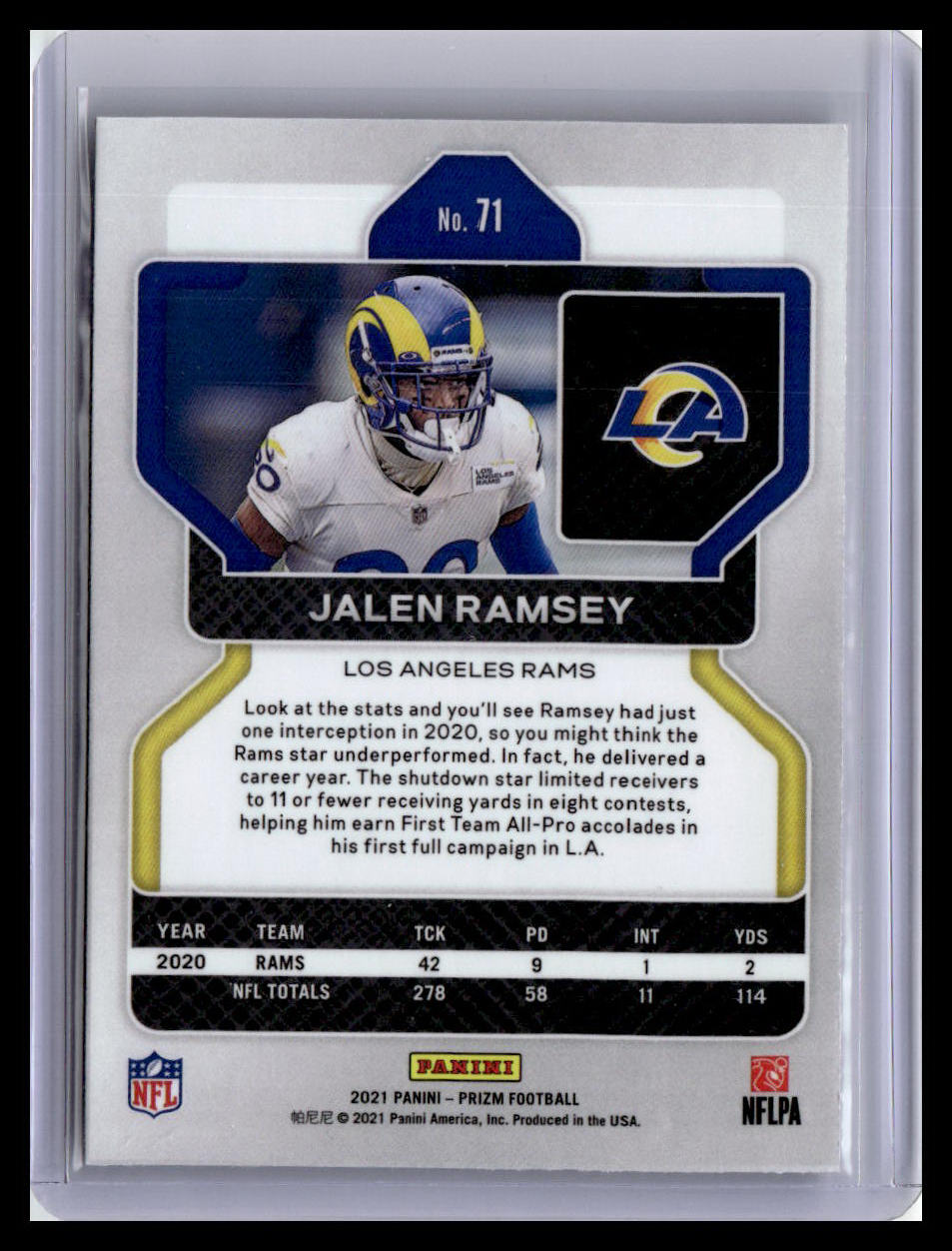 2021 Panini Prizm #71 Jalen Ramsey