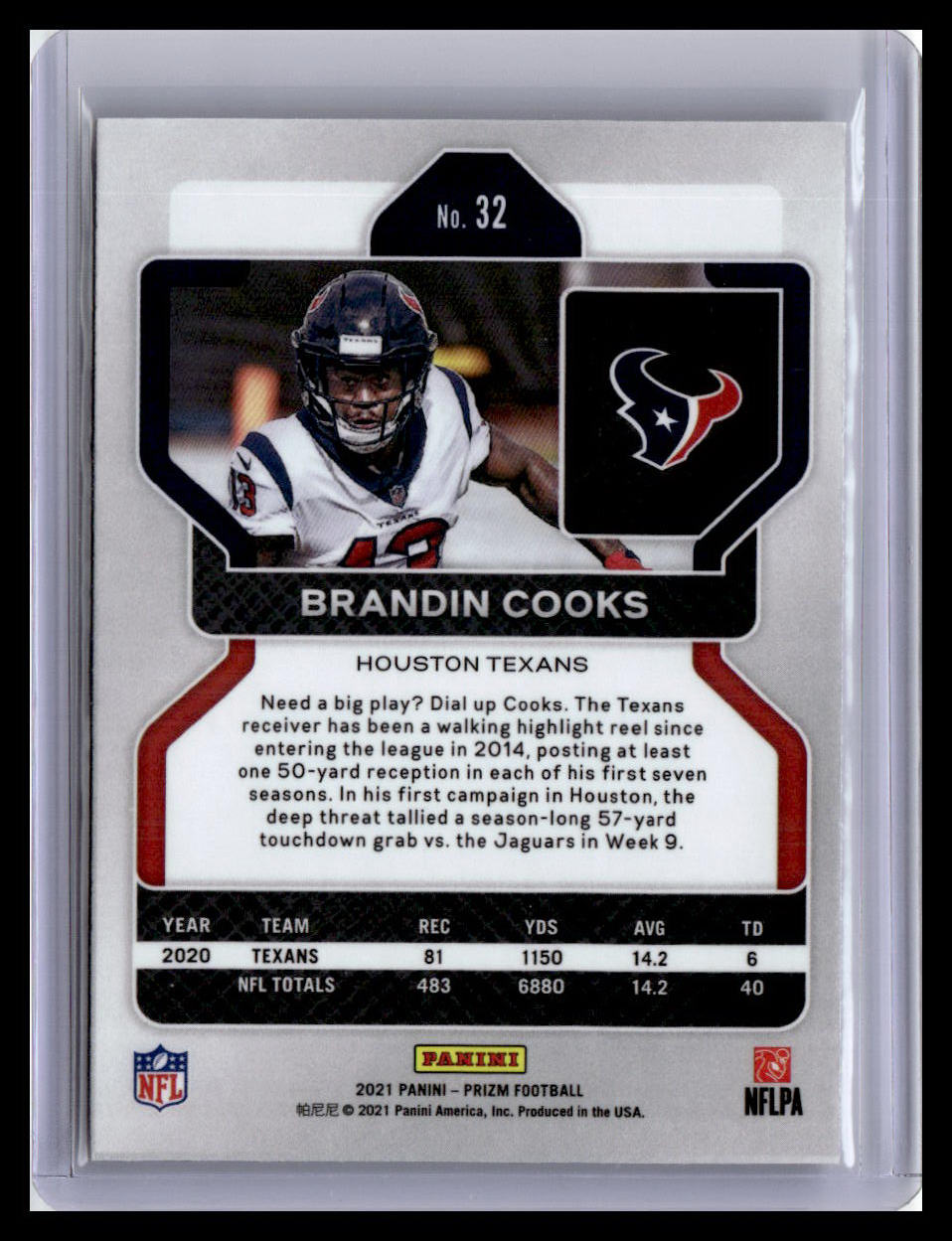 2021 Panini Prizm #32 Brandin Cooks