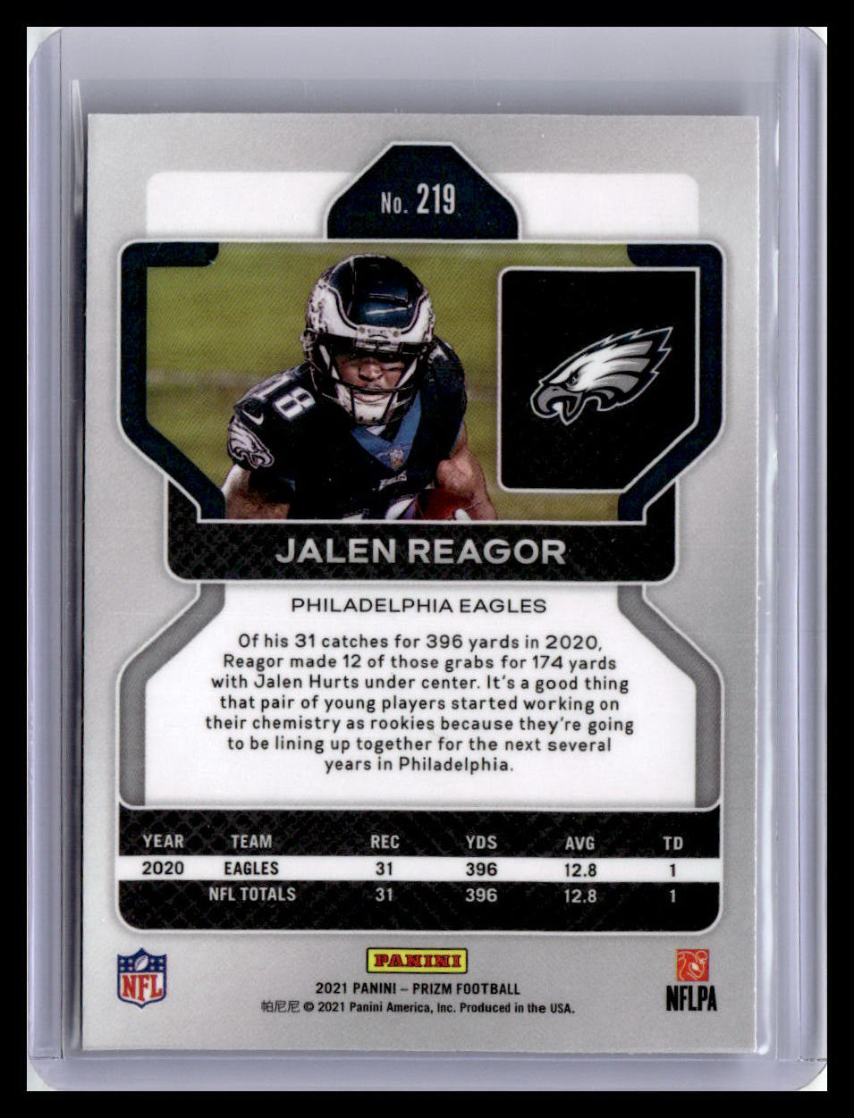 2021 Panini Prizm #219 Jalen Reagor