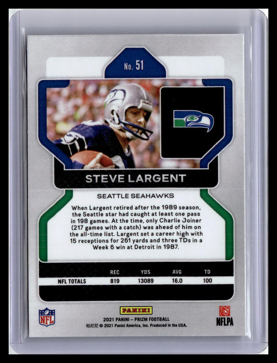 2021 Panini Prizm #51 Steve Largent