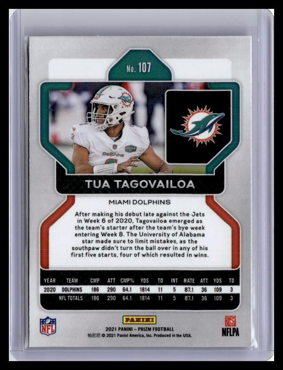 2021 Panini Prizm #107 Tua Tagovailoa