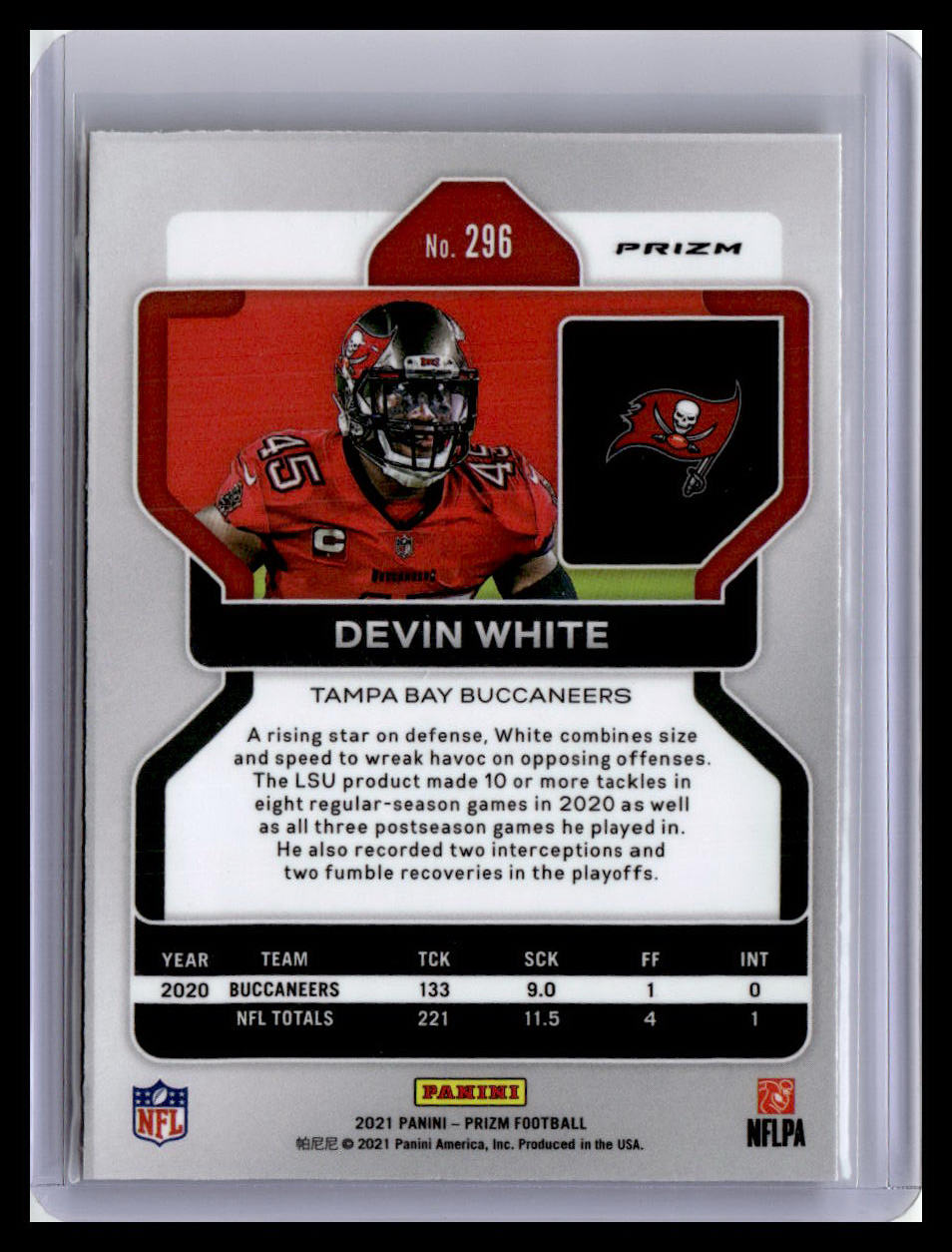 2021 Panini Prizm #296 Devin White Disco