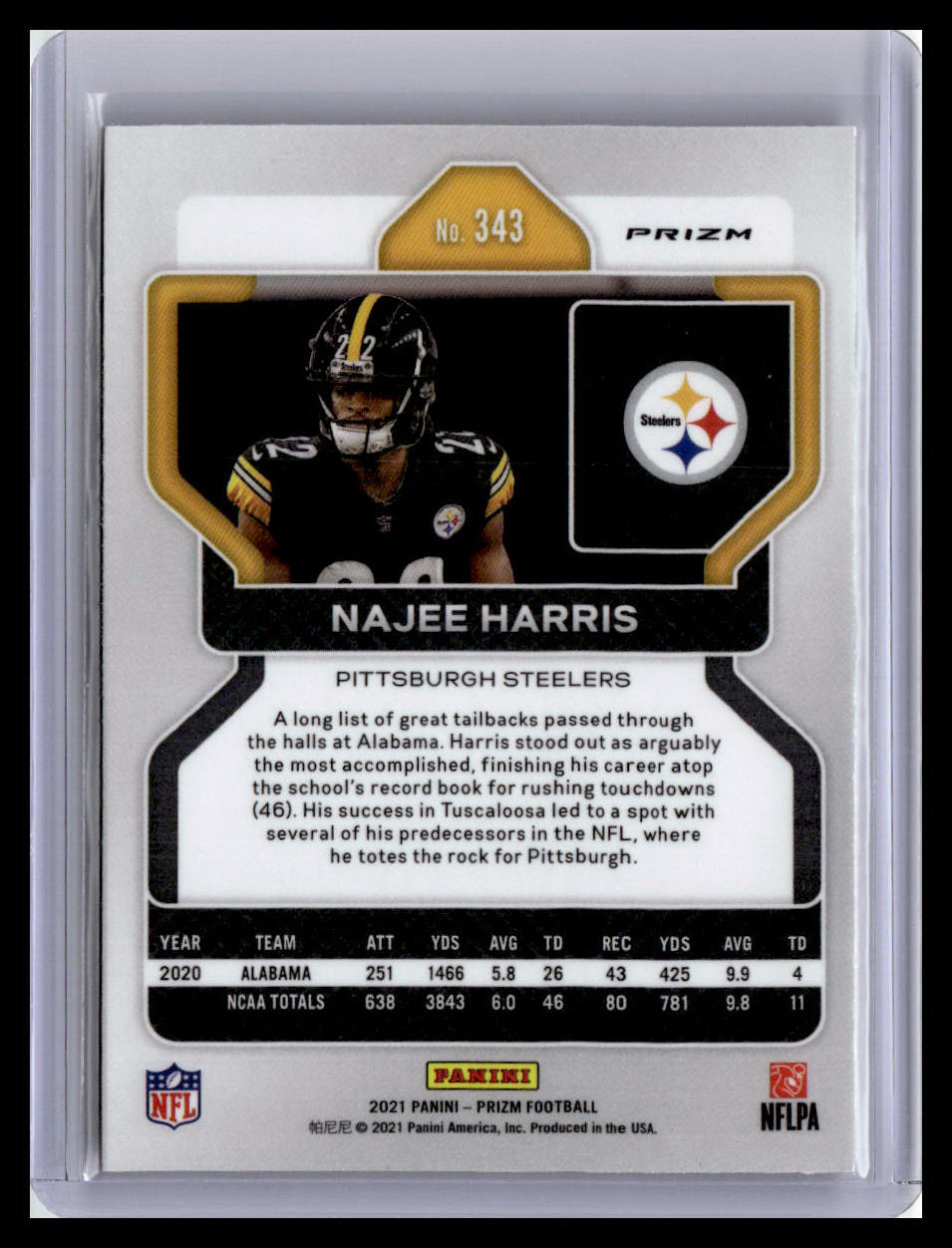 2021 Panini Prizm #343 Najee Harris Lazer