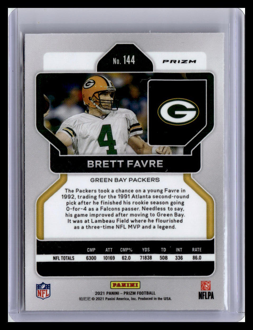 2021 Panini Prizm #144 Brett Favre Silver