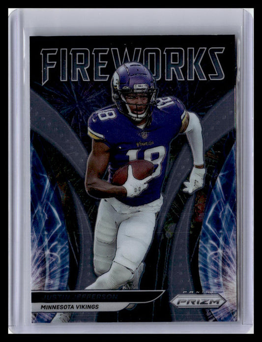 2021 Panini Prizm #F-9 Justin Jefferson Fireworks
