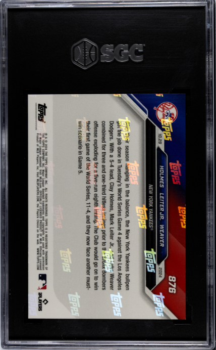2024 Topps Now #876 Holmes/Leiter Jr./Weaver SGC 10
