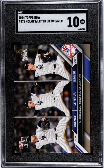 2024 Topps Now #876 Holmes/Leiter Jr./Weaver SGC 10