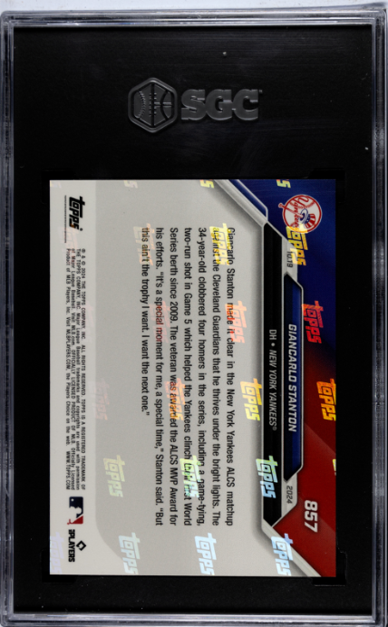 2024 Topps Now #857 Giancarlo Stanton SGC 9.5