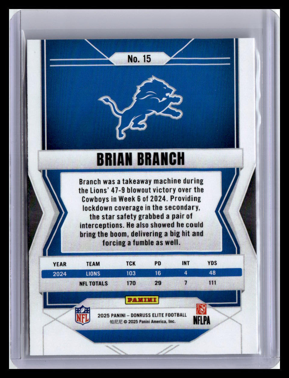 2025 Donruss Elite #15 Brian Branch
