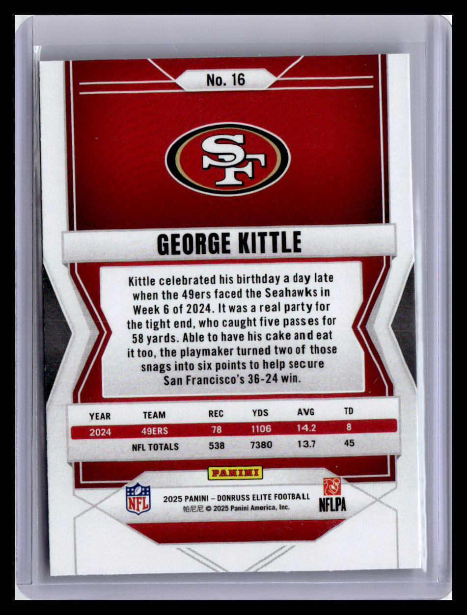 2025 Donruss Elite #16 George Kittle