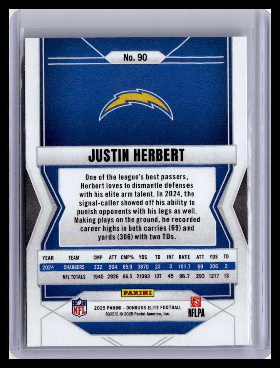 2025 Donruss Elite #90 Justin Herbert