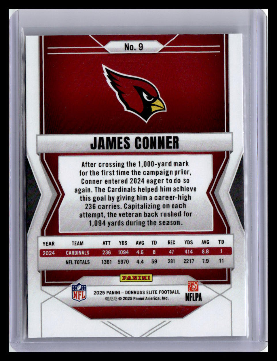 2025 Donruss Elite #9 James Conner