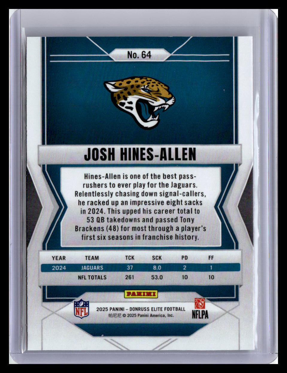 2025 Donruss Elite #64 Josh Hines-Allen