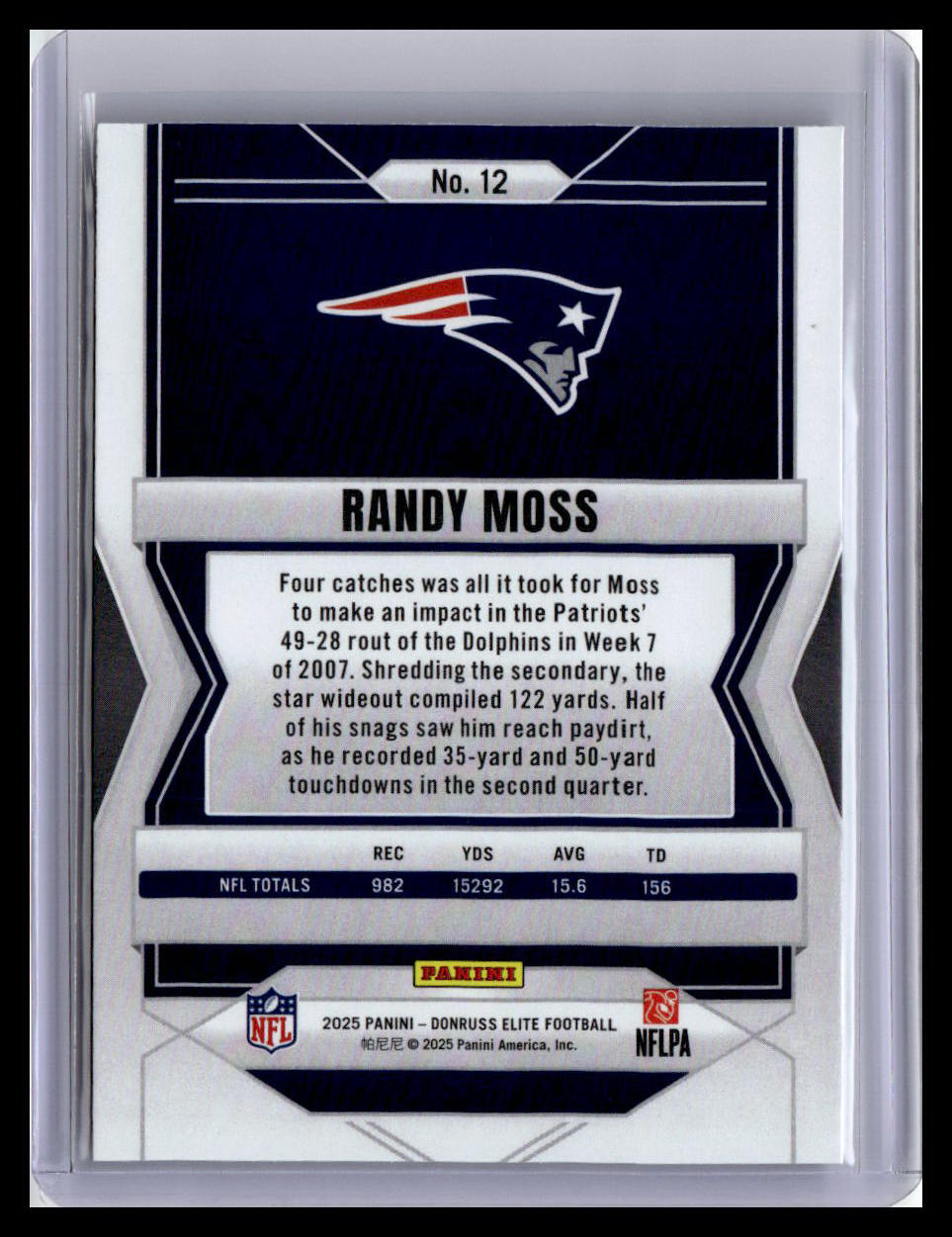 2025 Donruss Elite #12 Randy Moss