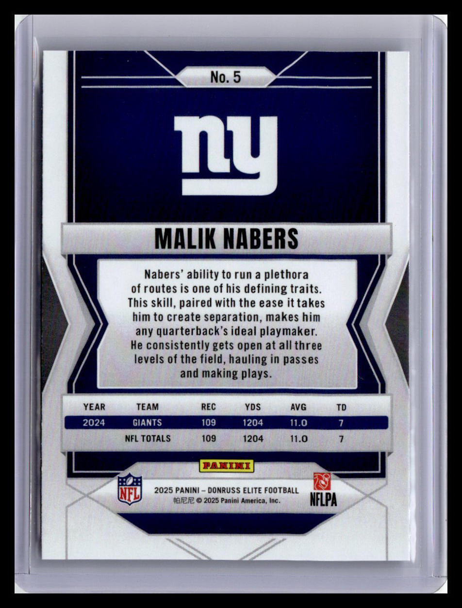 2025 Donruss Elite #5 Malik Nabers