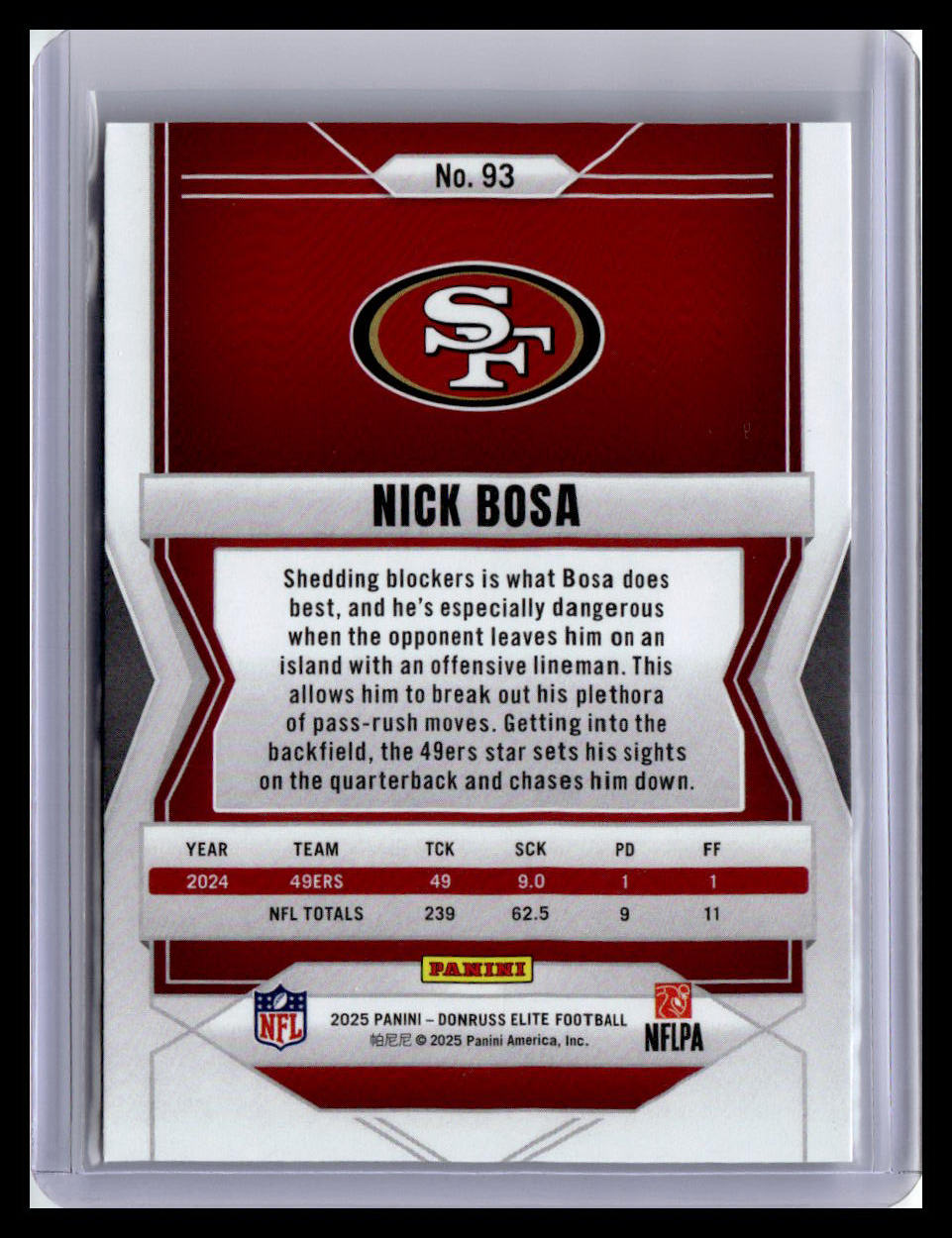 2025 Donruss Elite #93 Nick Bosa