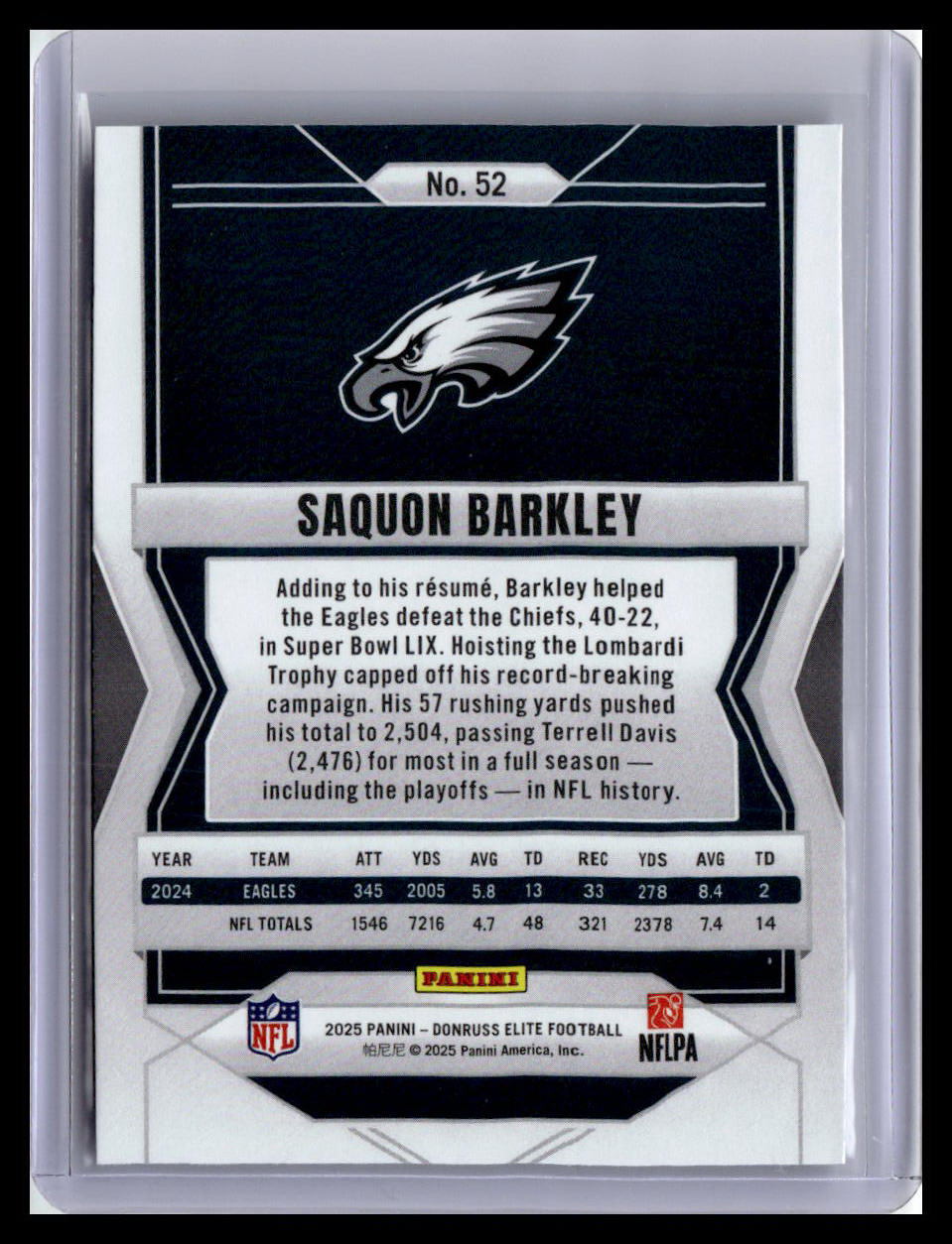 2025 Donruss Elite #52 Saquon Barkley