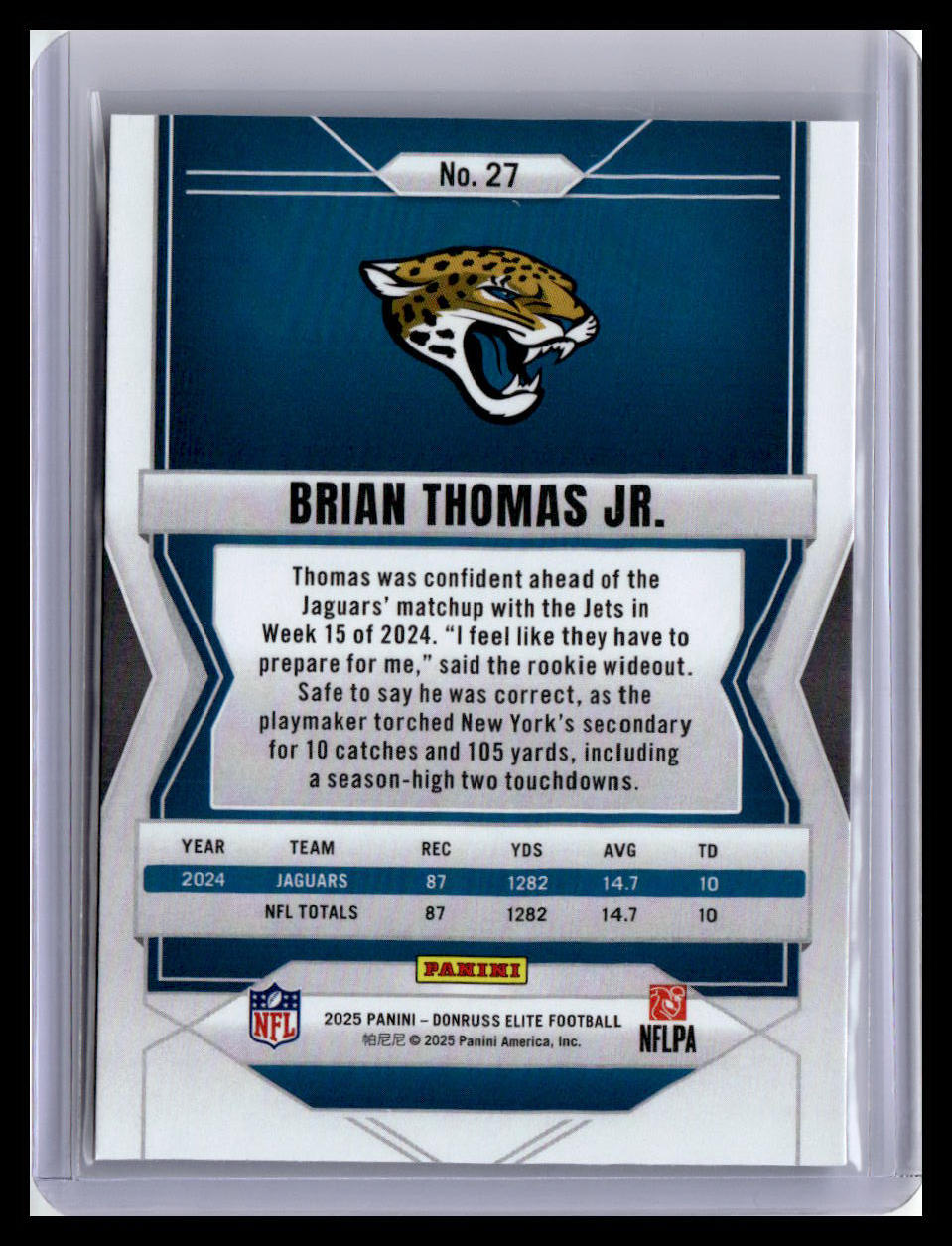 2025 Donruss Elite #27 Brian Thomas Jr.